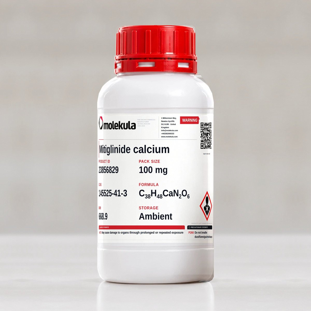 Mitiglinide calcium, 100 mg pack
