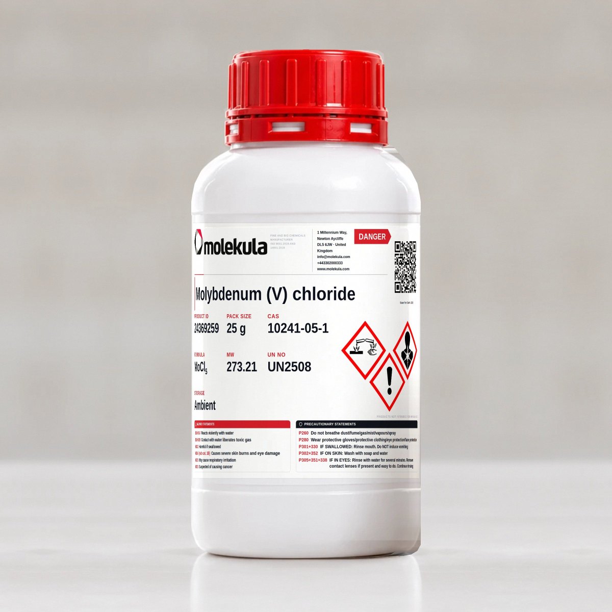 Molybdenum (V) chloride, 25 g pack