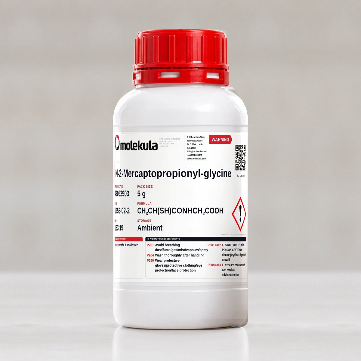 N-2-Mercaptopropionyl-glycine, 5 g pack