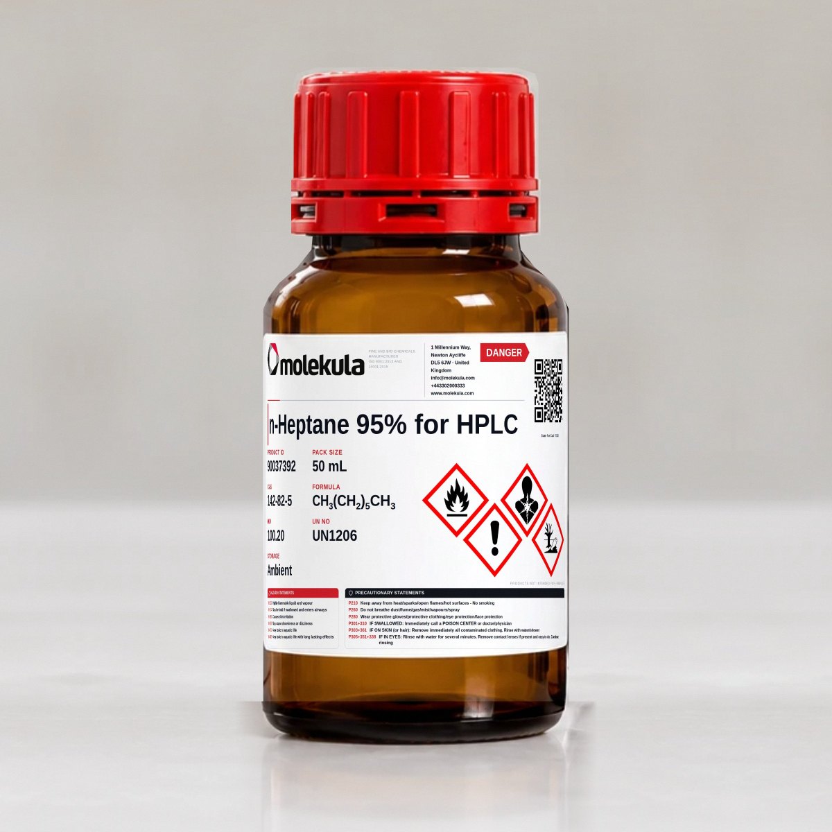 n-Heptane 95% for HPLC, 50 mL pack