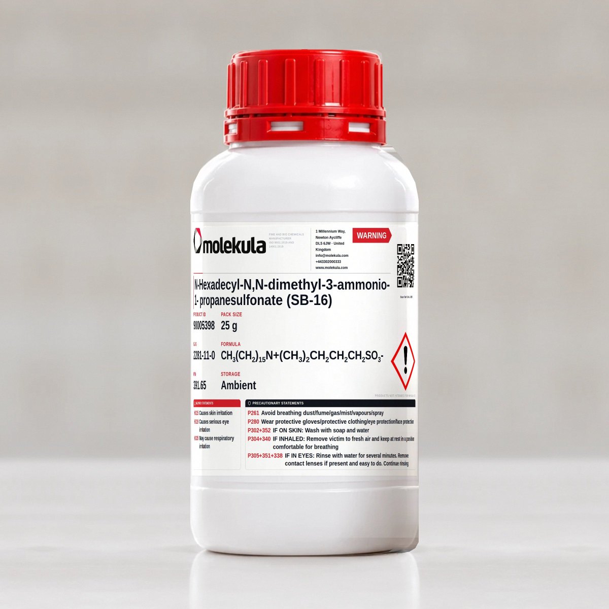 N-Hexadecyl-N,N-dimethyl-3-ammonio-1- propanesulfonate (SB-16), 25 g pack