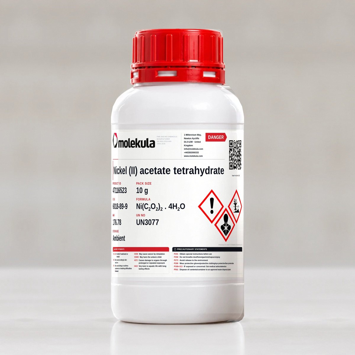 Nickel (II) acetate tetrahydrate, 10 g pack