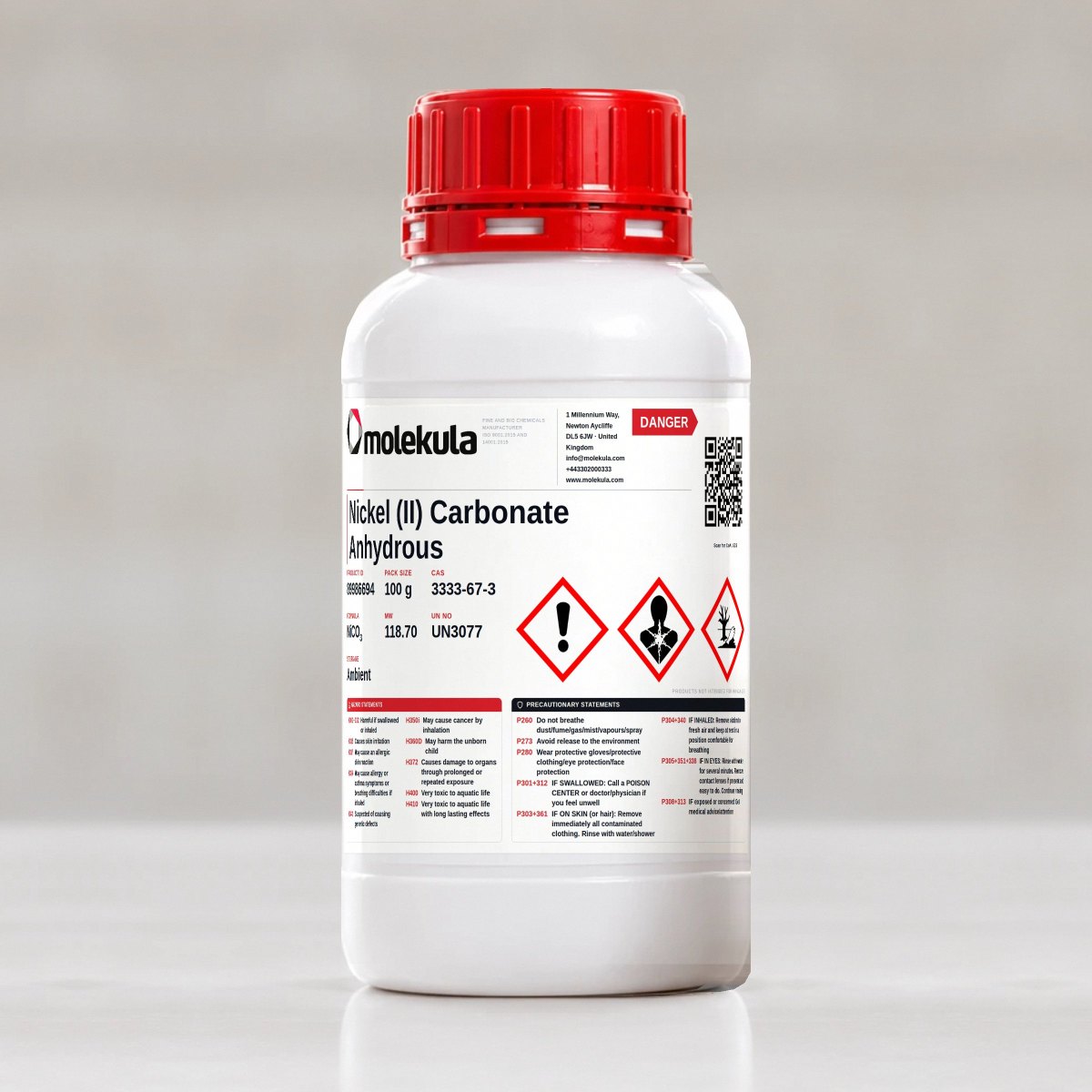 Nickel (II) Carbonate Anhydrous, 100 g pack
