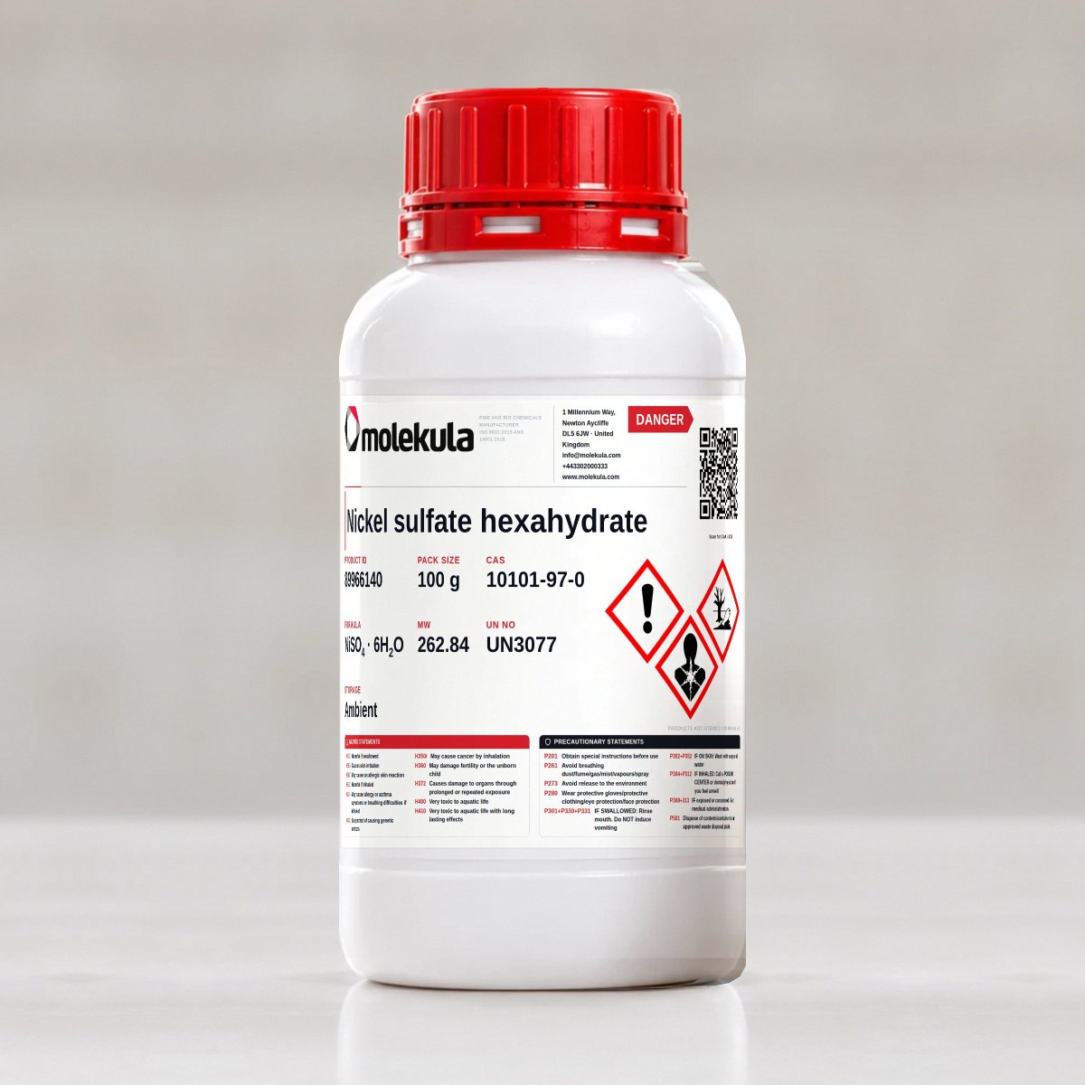 Nickel sulfate hexahydrate, 100 g pack