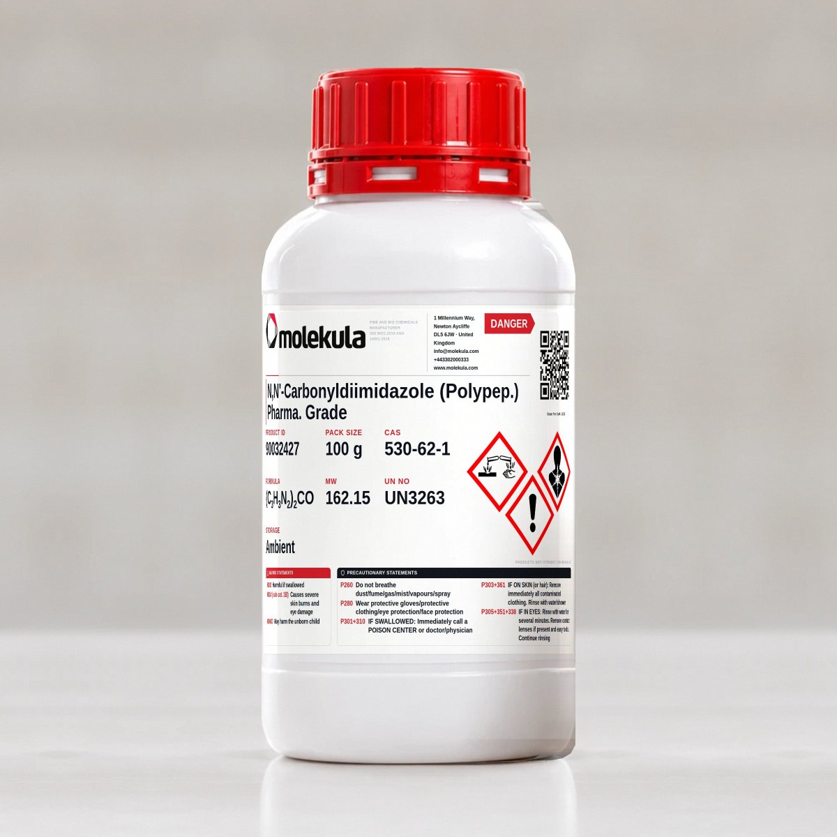 N,N'-Carbonyldiimidazole (Polypep.) Pharma. Grade, 100 g pack