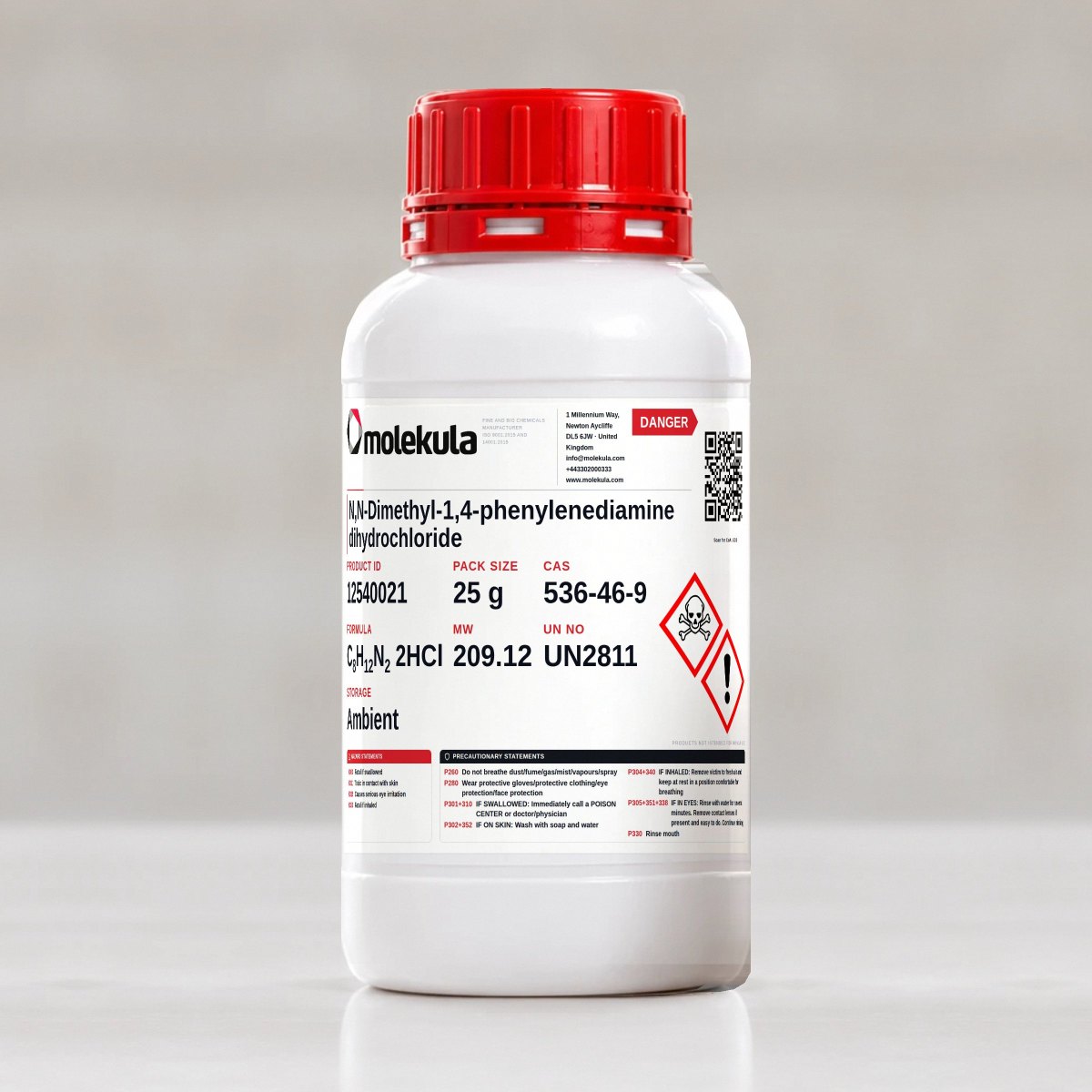 N,N-Dimethyl-1,4-phenylenediamine dihydrochloride, 25 g pack