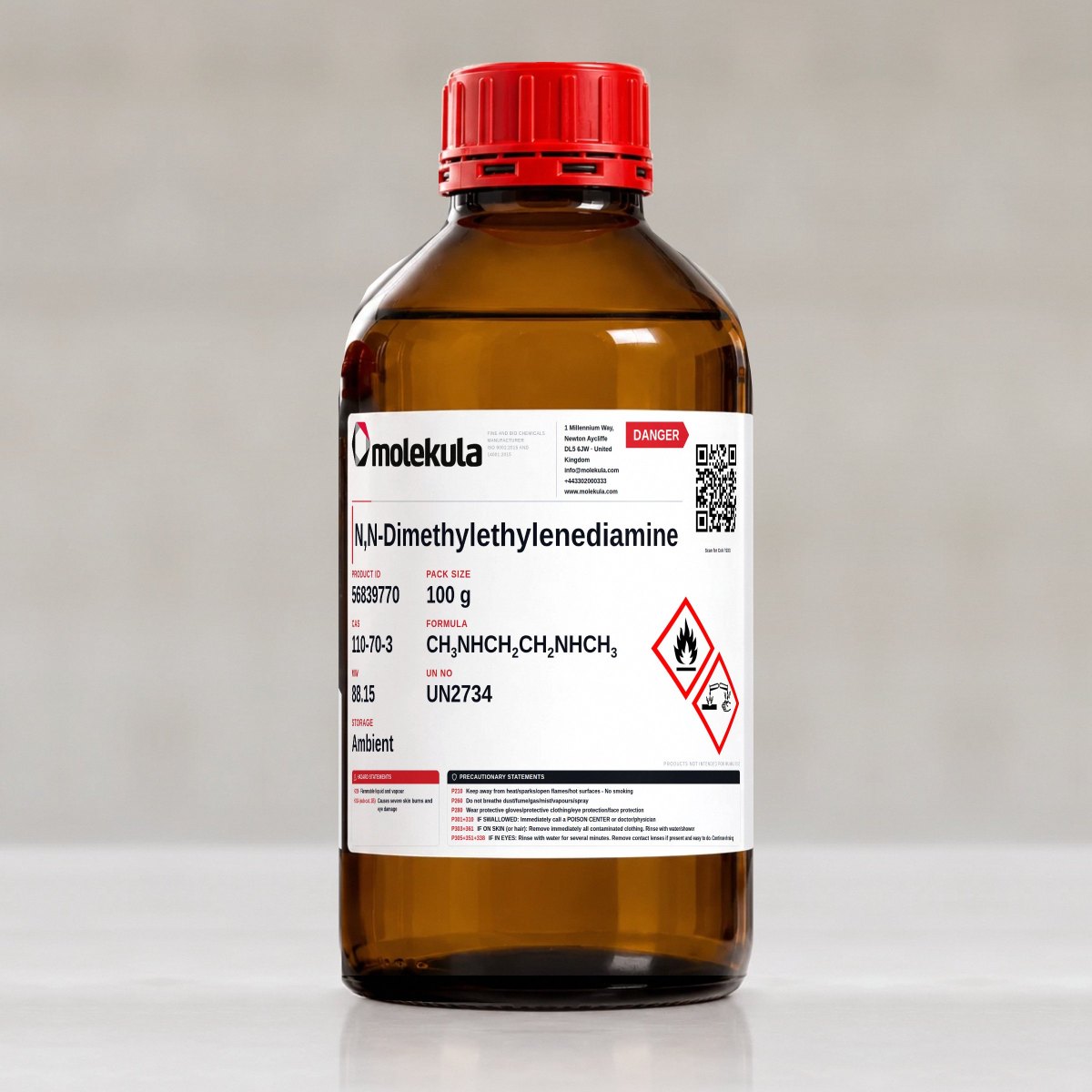 N,N-Dimethylethylenediamine, 100 g pack