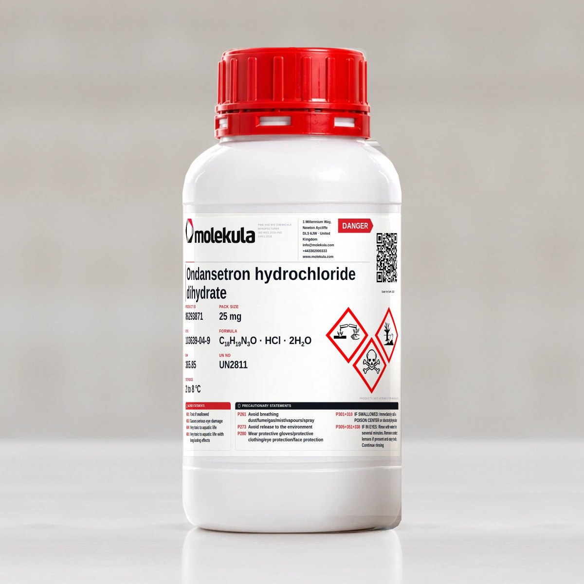 Ondansetron hydrochloride dihydrate, 25 mg pack