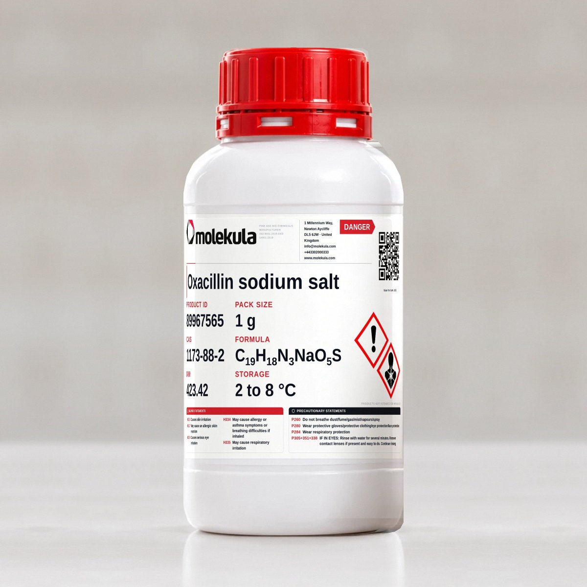 Oxacillin sodium salt, 1 g pack