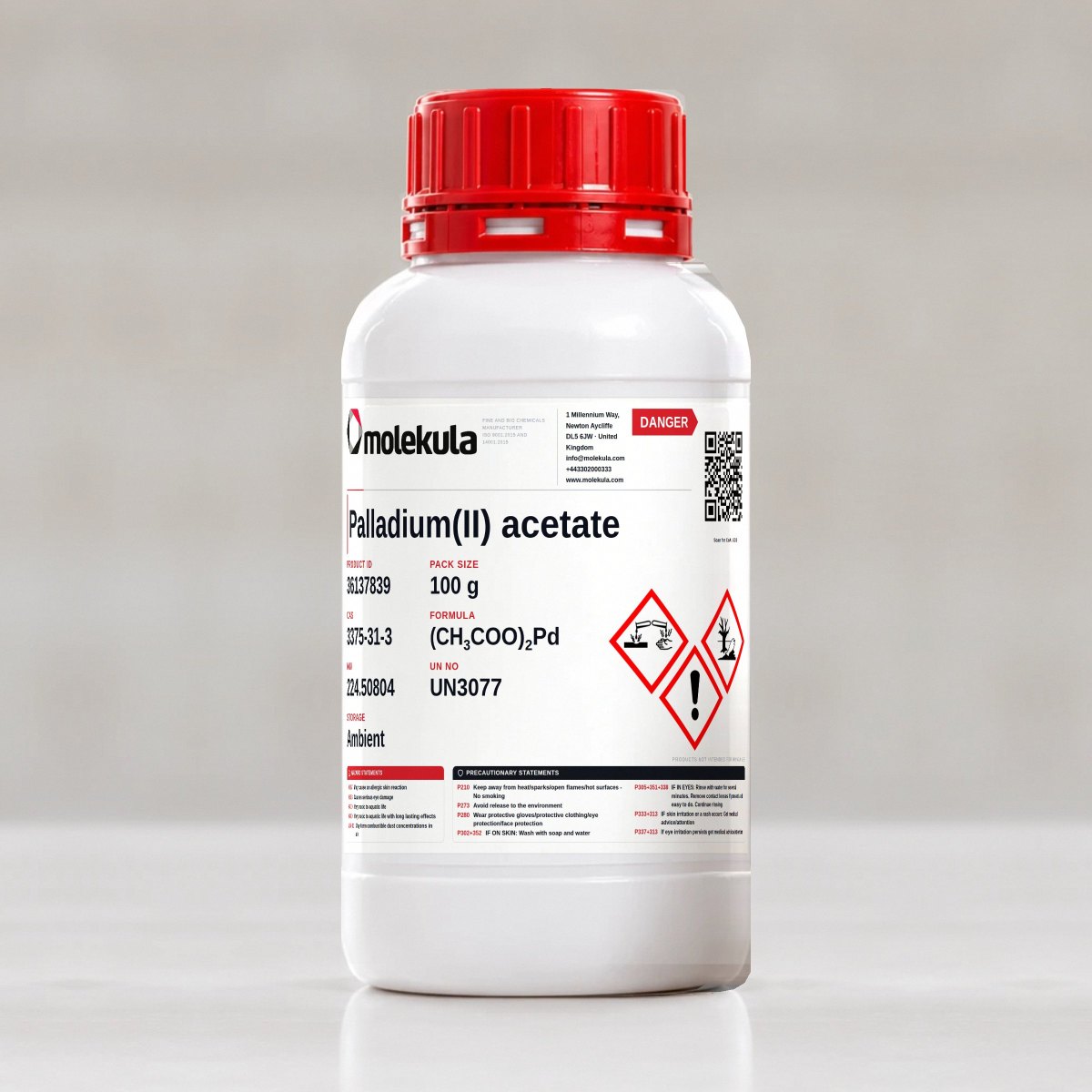 Palladium(II) acetate, 100 g pack