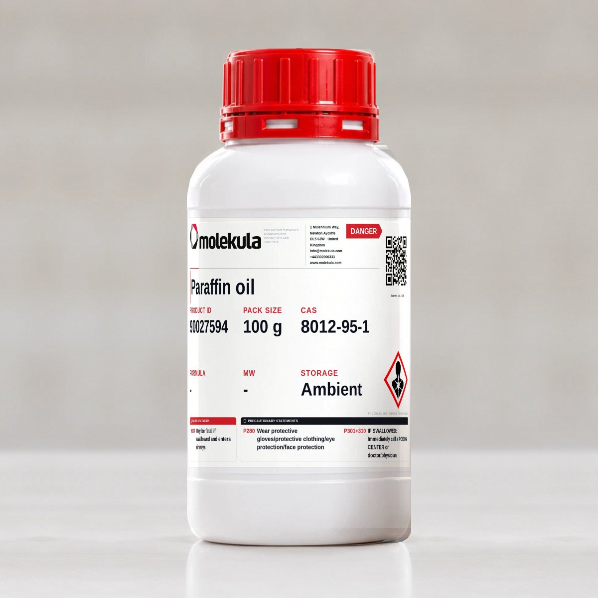 Huile de paraffine, conditionnement 100 g
