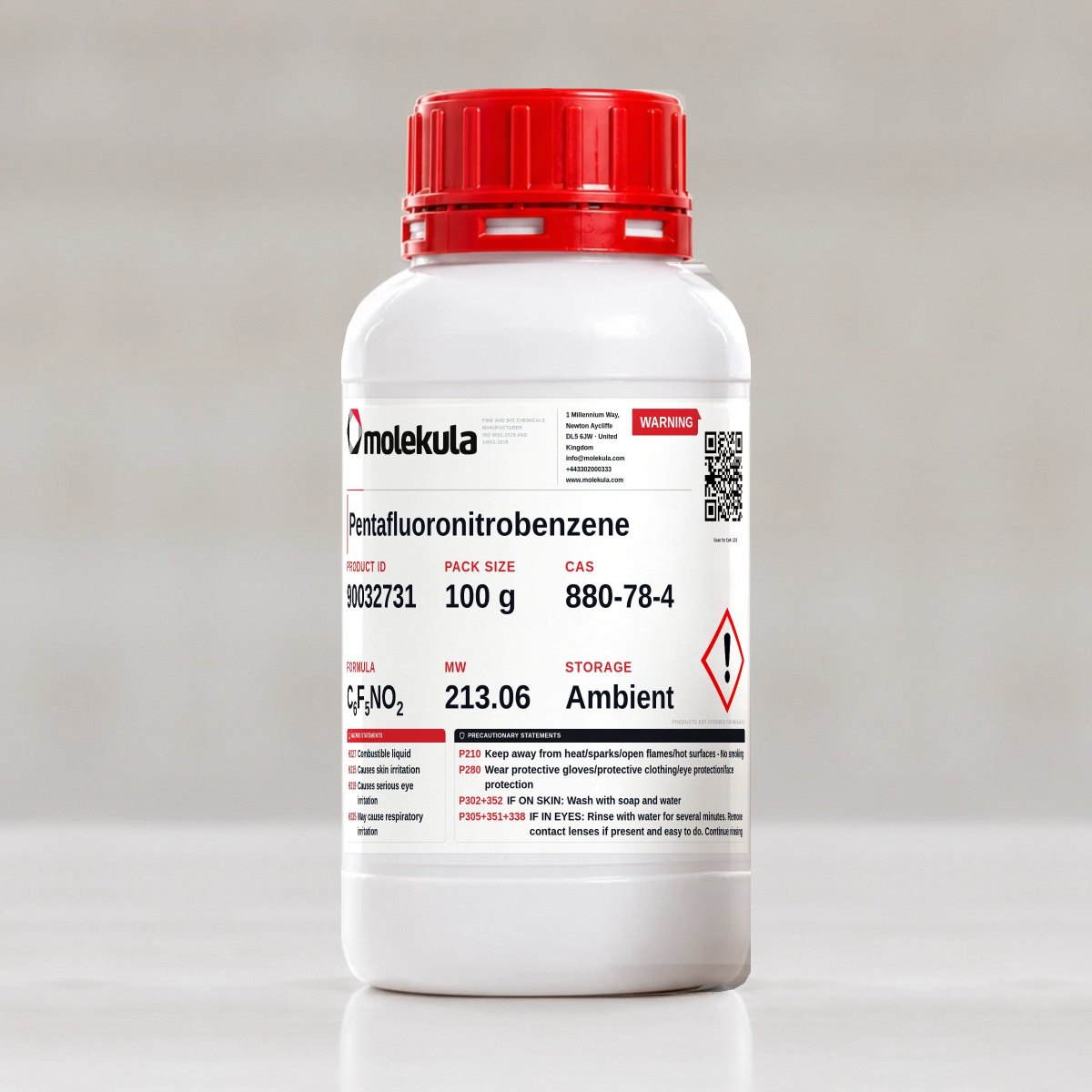 Pentafluoronitrobenzene, 100 g pack