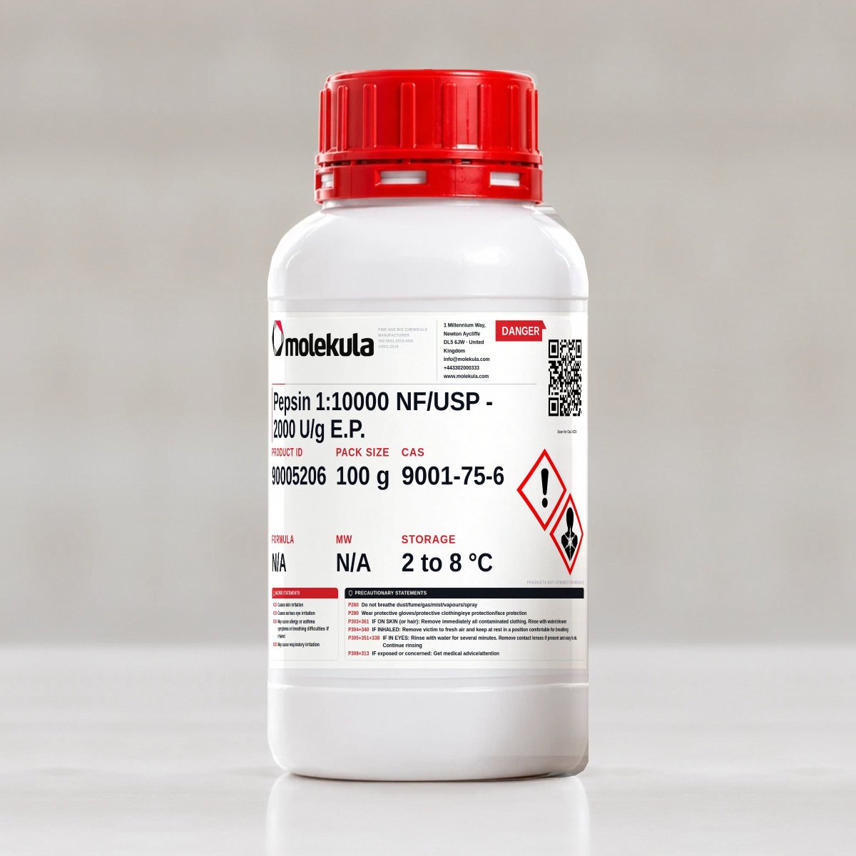 Pepsin 1:10000 NF/USP - 2000 U/g E.P., 100 g pack