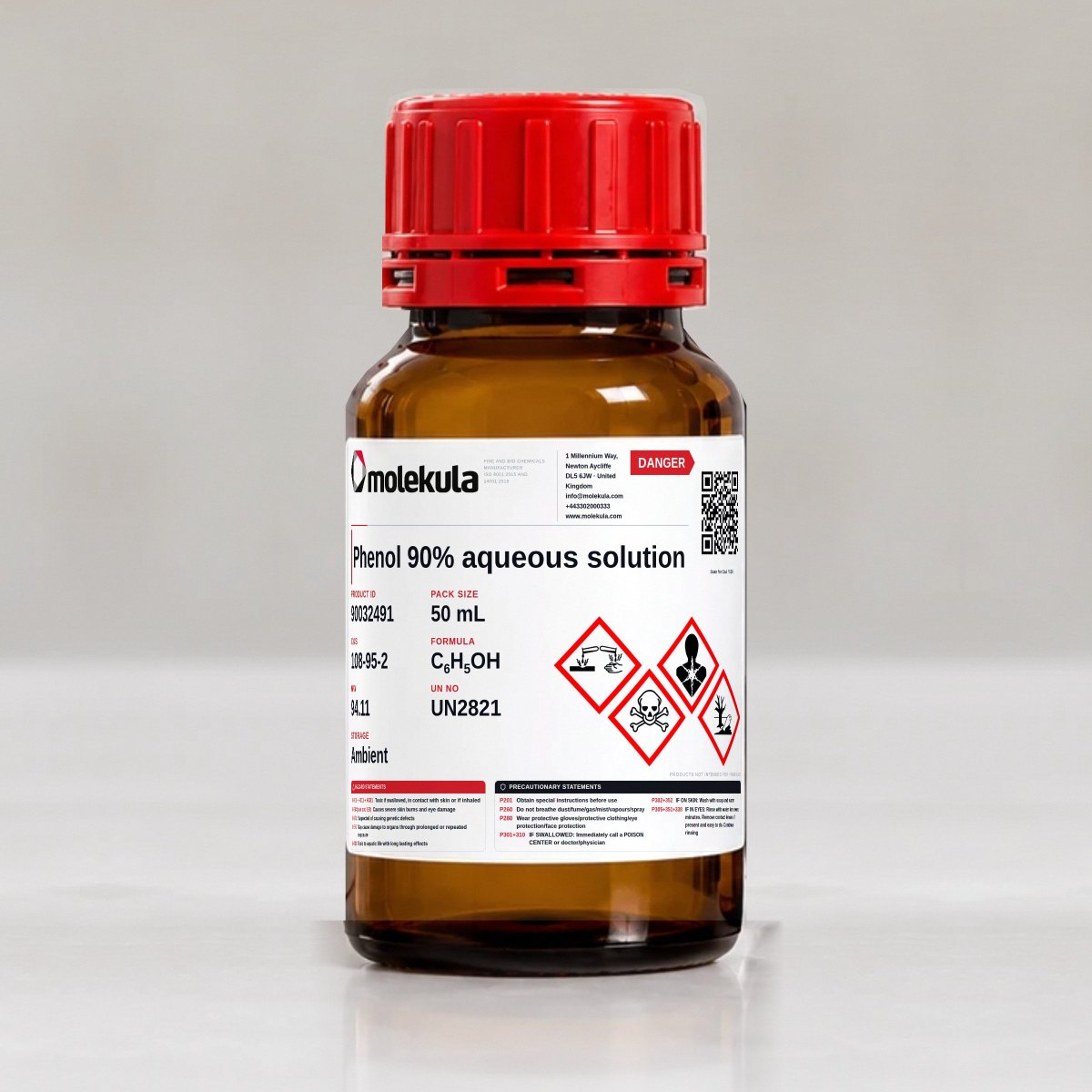 فينول محلول مائي 90%، عبوة 50 mL