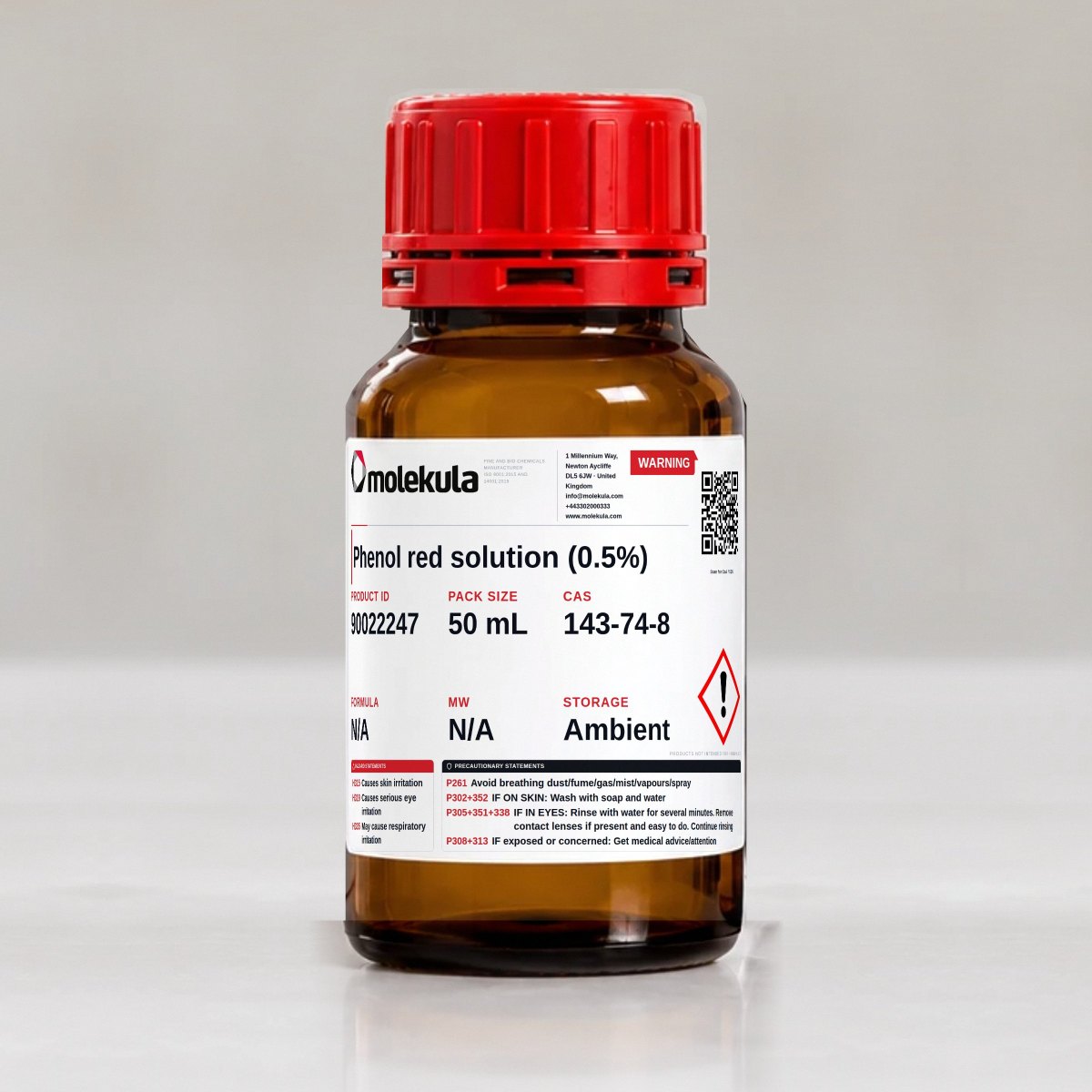 Phenol red solution (0.5%), 50 mL pack