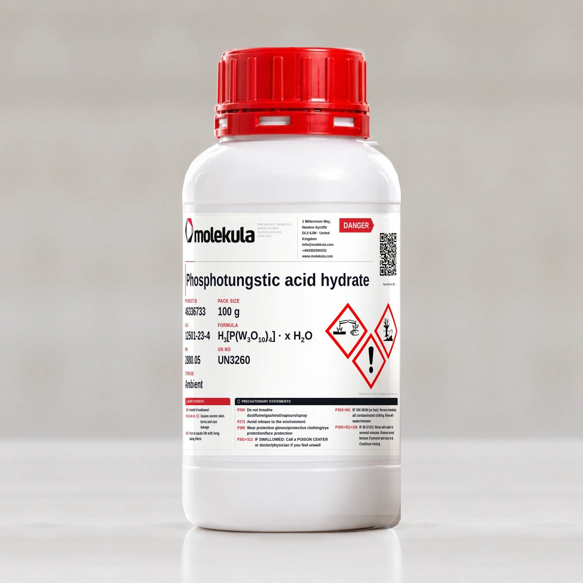 Phosphotungstic acid hydrate, 100 g pack