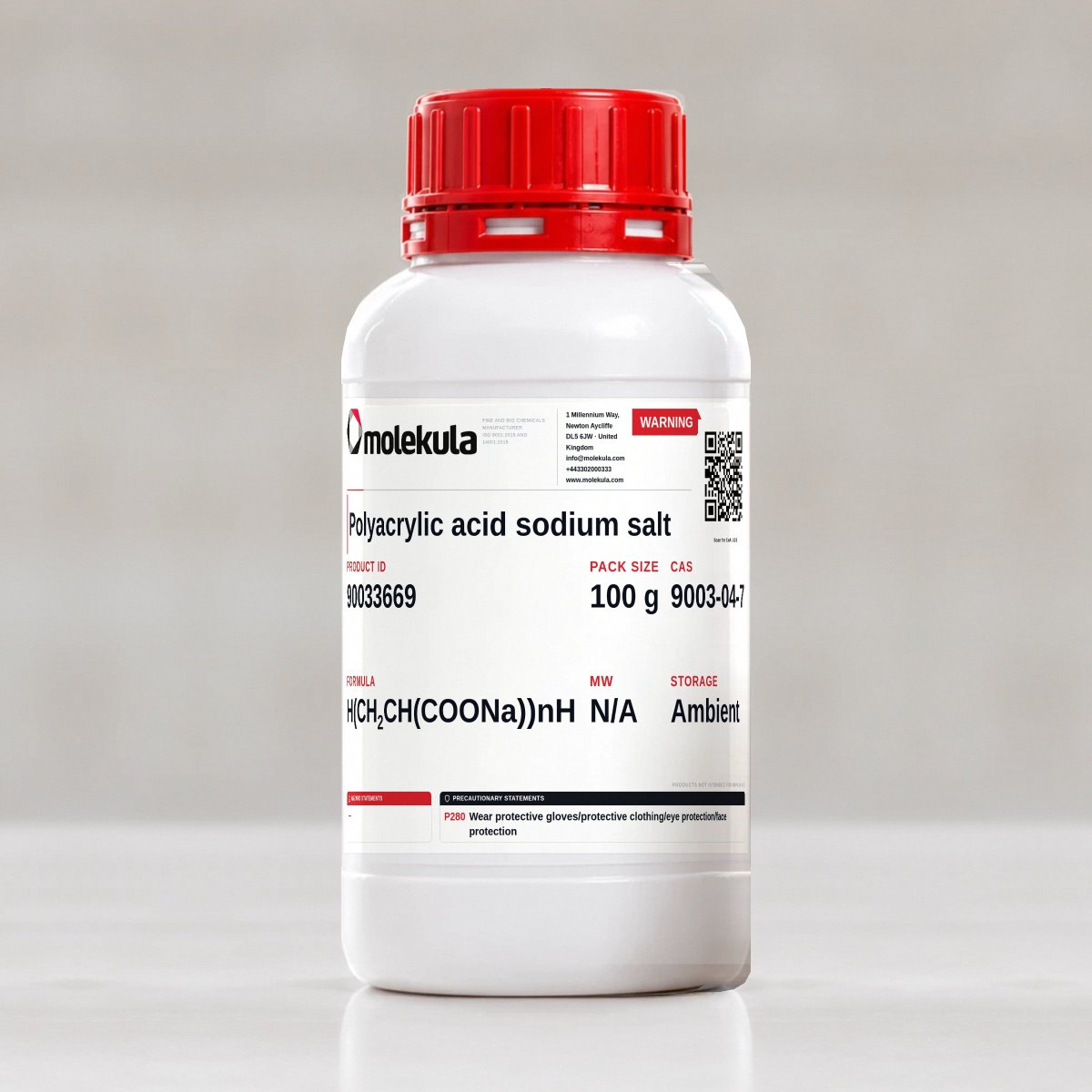 Acide polyacrylique, sel de sodium, conditionnement 100 g