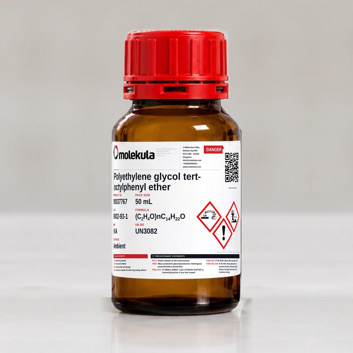 Éter de polietilenglicol tert-octilfenilo, envase de 50 mL