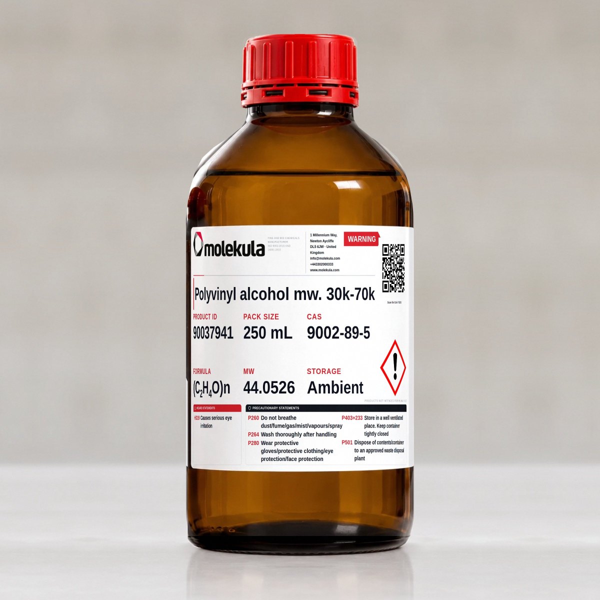 Polyvinyl alcohol mw. 30k-70k, 250 mL pack