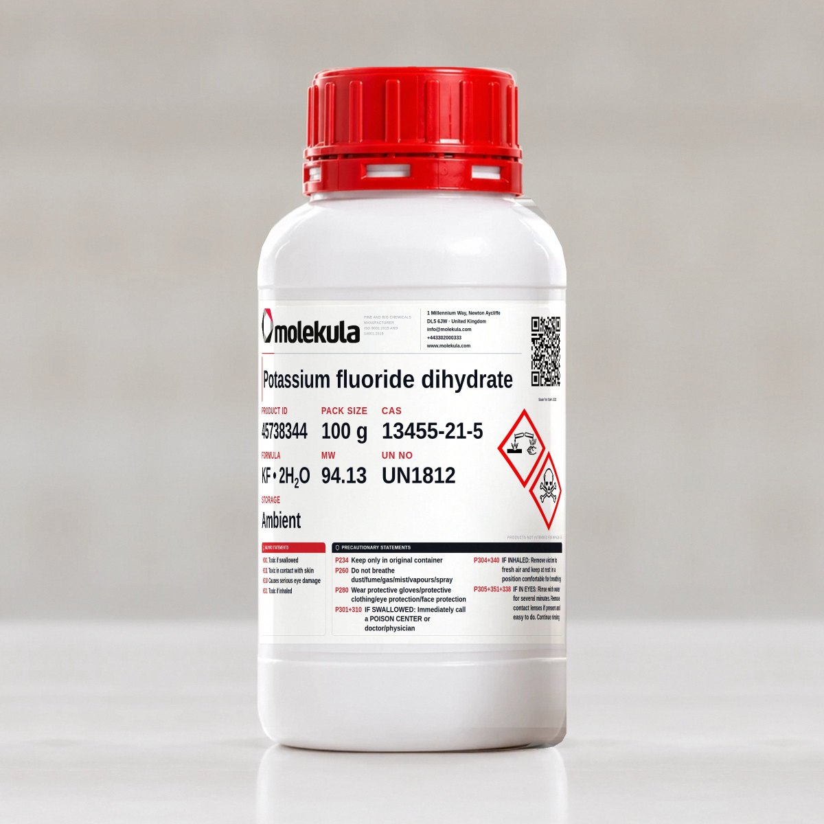 Potassium fluoride dihydrate, 100 g pack