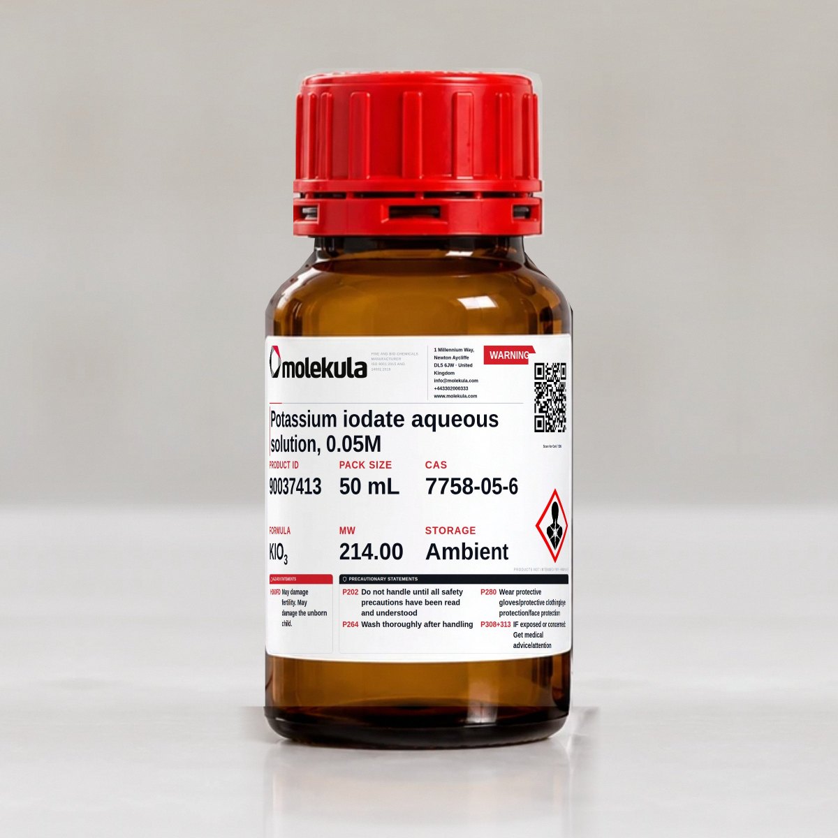 Potassium iodate aqueous solution, 0.05M, 50 mL pack