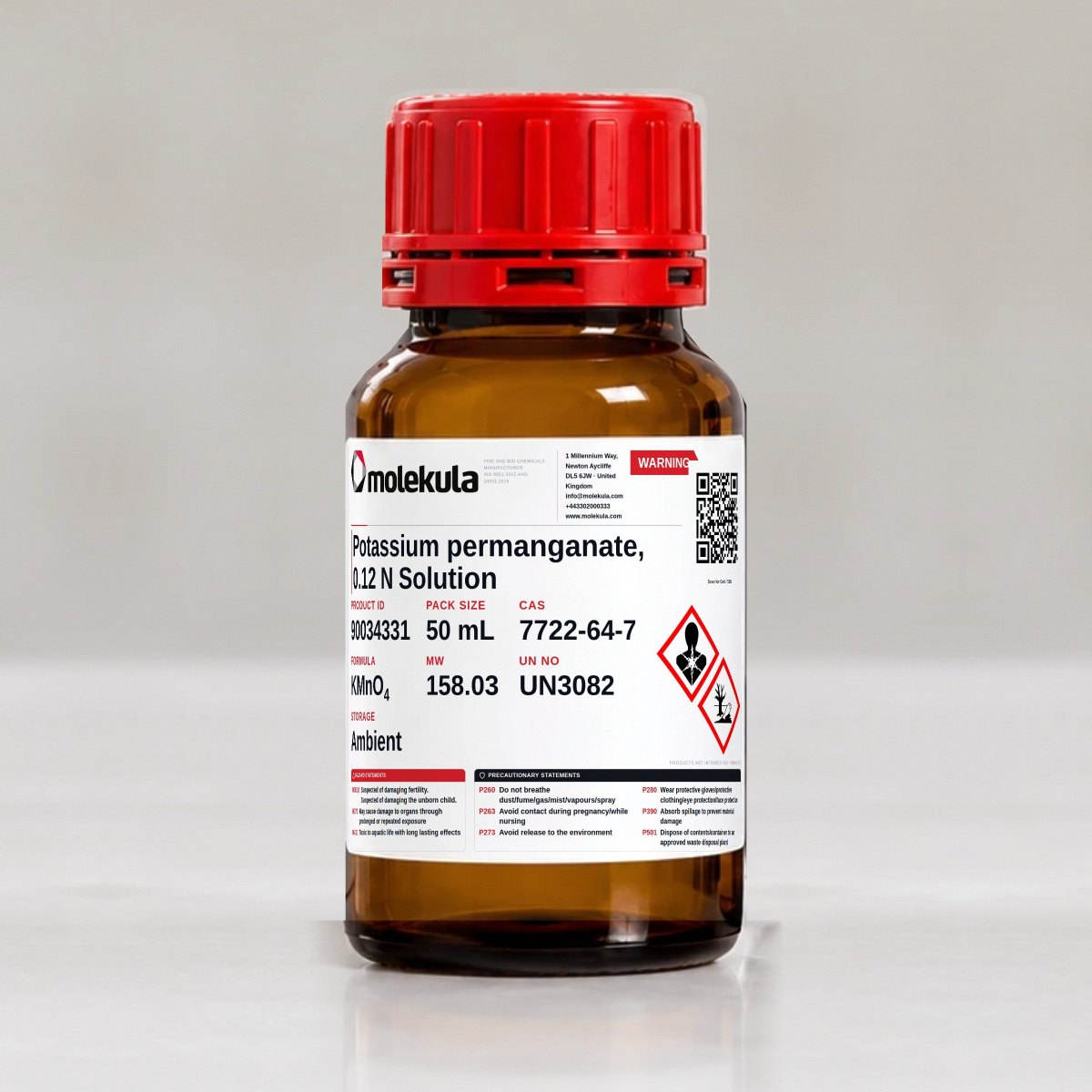Permanganato di potassio, soluzione 0.12 N, confezione da 50 mL