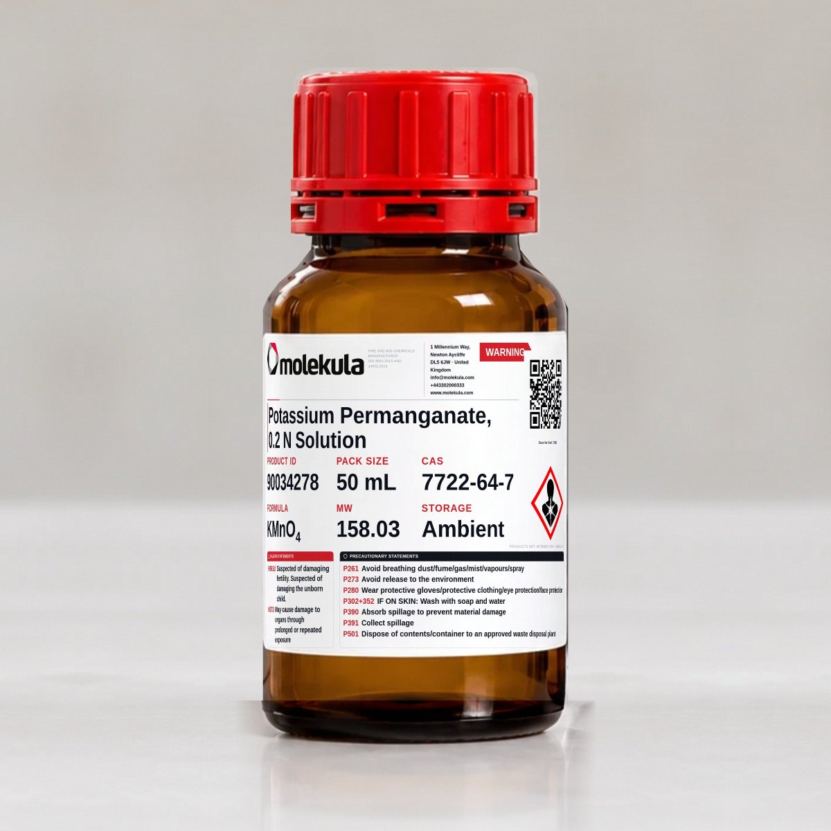 Permanganato di potassio, soluzione 0.2 N, confezione da 50 mL