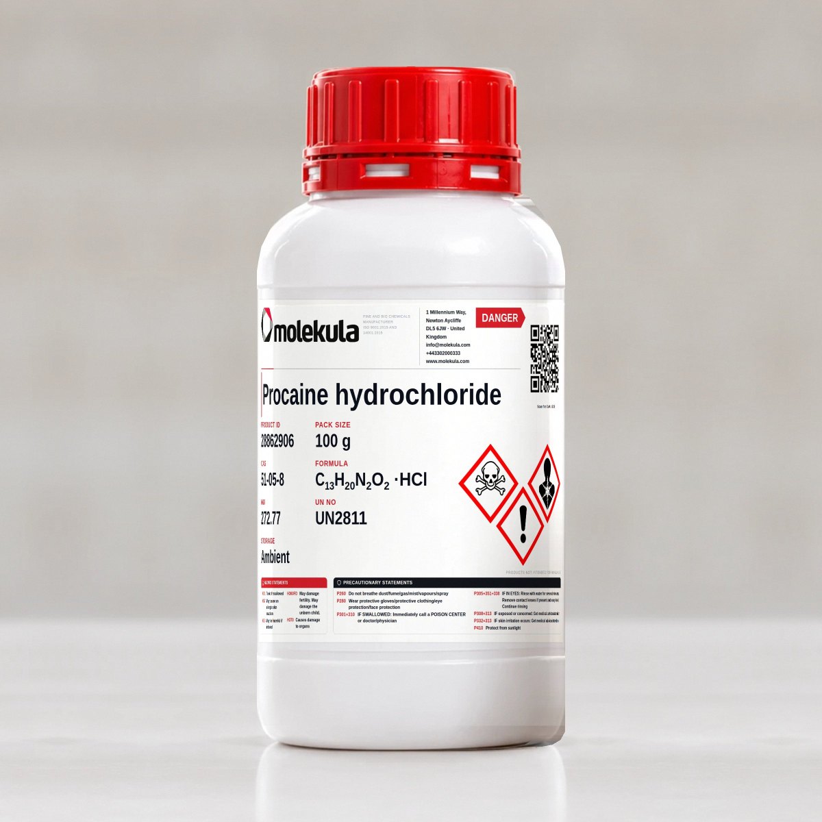 Procaine hydrochloride, 100 g pack