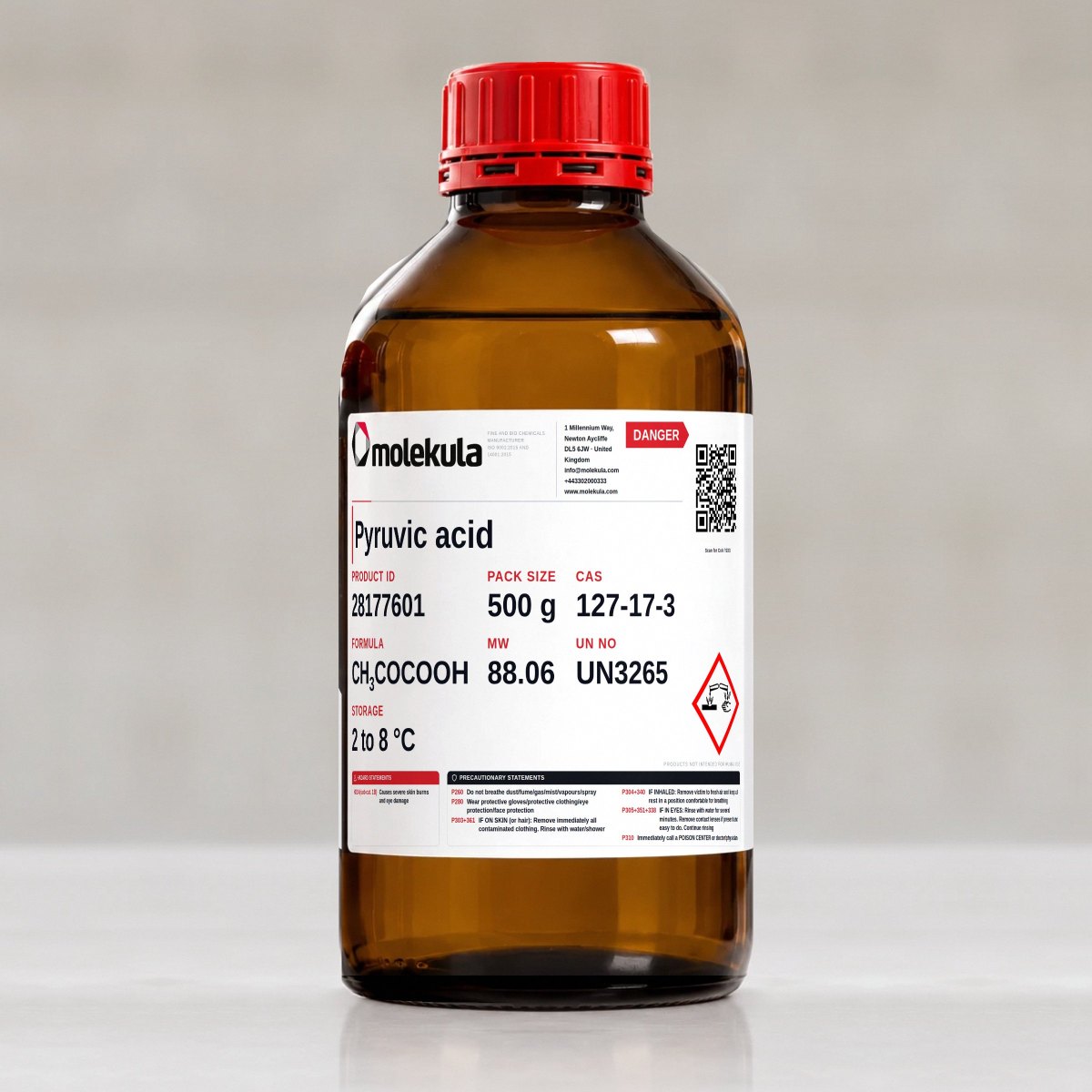 Pyruvic acid, 500 g pack