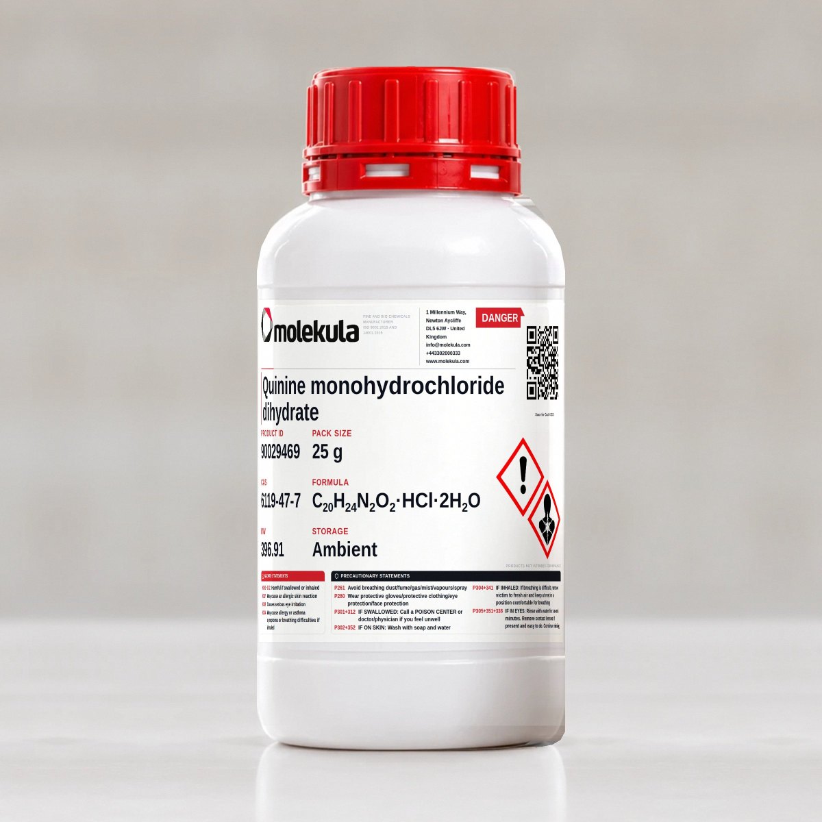 Quinine monohydrochloride dihydrate, 25 g pack