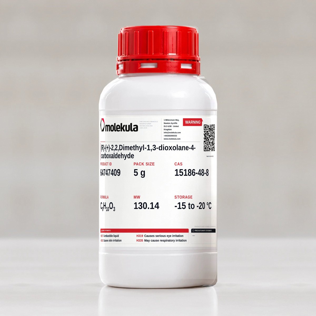 (R)-(+)-2,2,Dimethyl-1,3-dioxolane-4-carboxaldehyde, 5 g pack