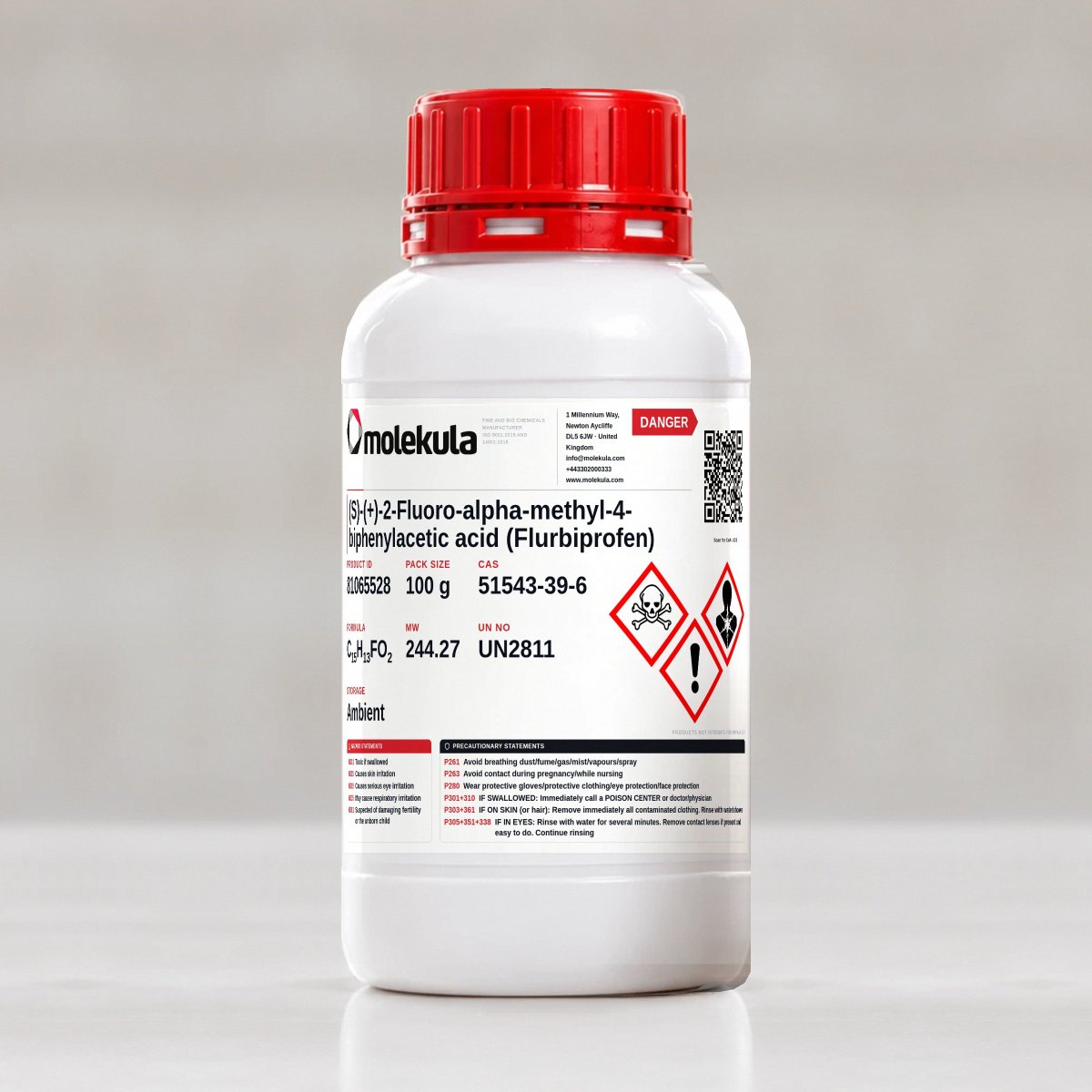 (S)-(+)-2-Fluoro-alpha-methyl-4-biphenylacetic acid (Flurbiprofen), 100 g pack