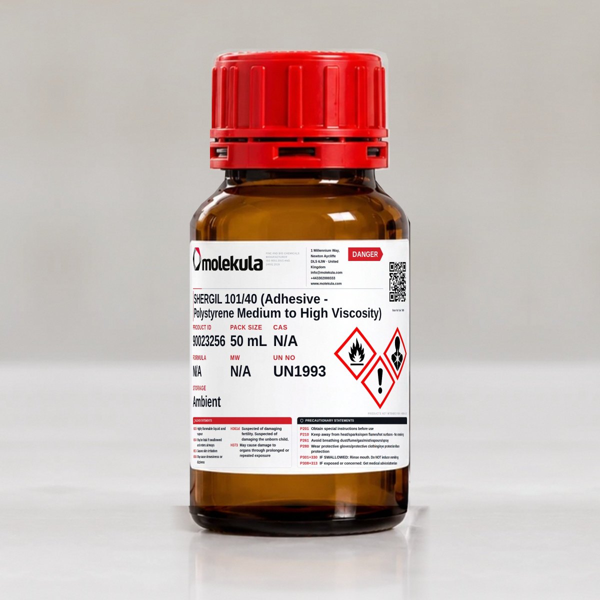 SHERGIL 101/40 (Adhesive - Polystyrene Medium to High Viscosity), 50 mL pack