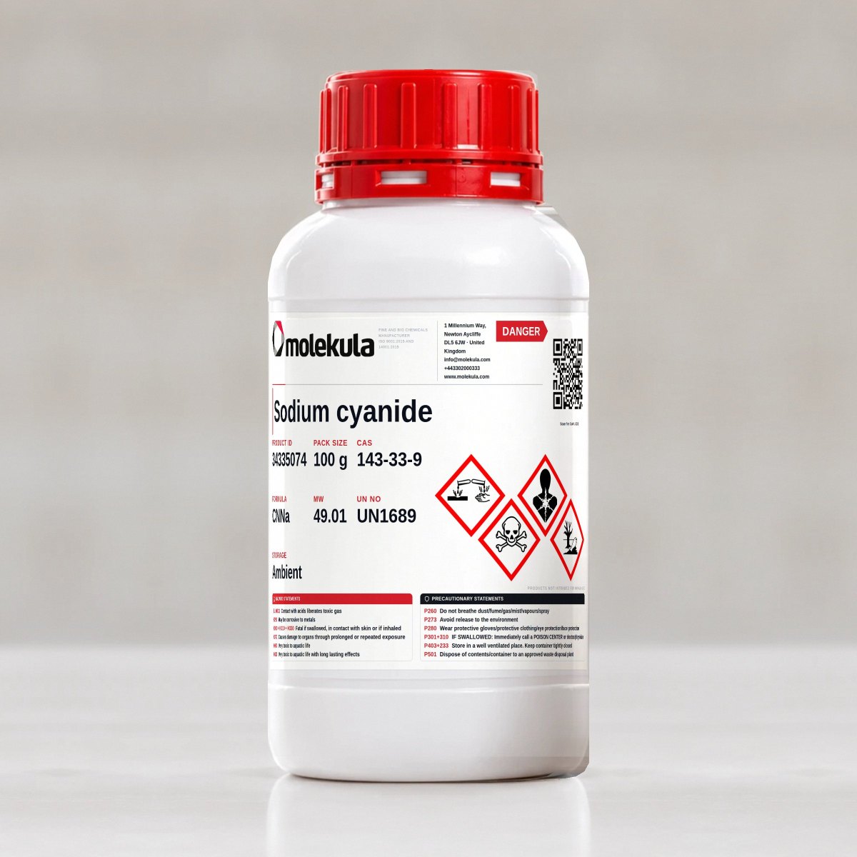 Sodium cyanide, 100 g pack