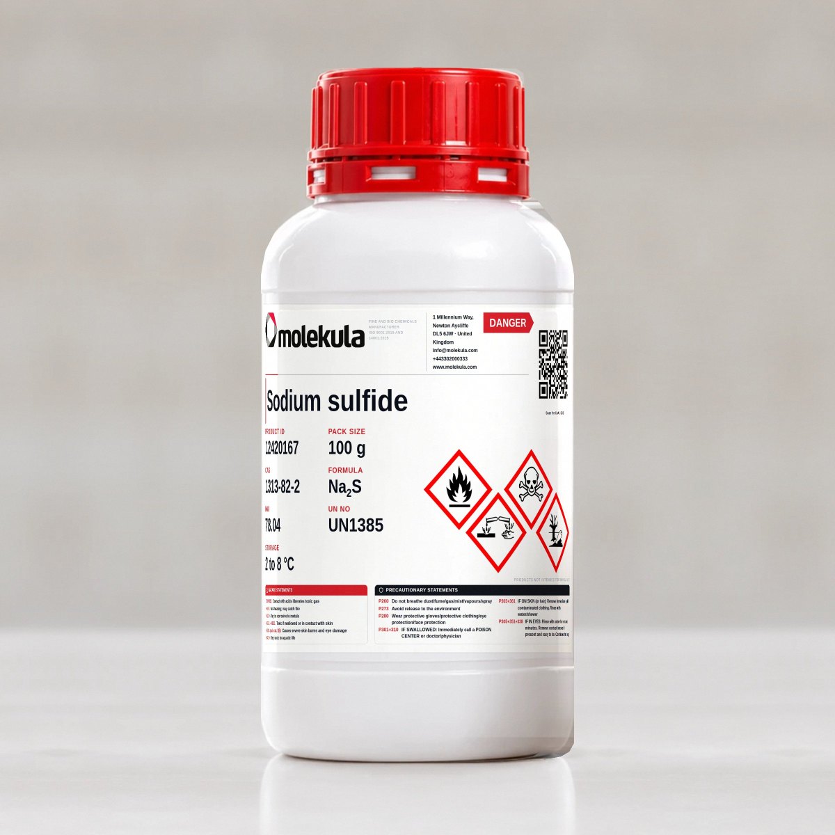 Sodium sulfide, 100 g pack