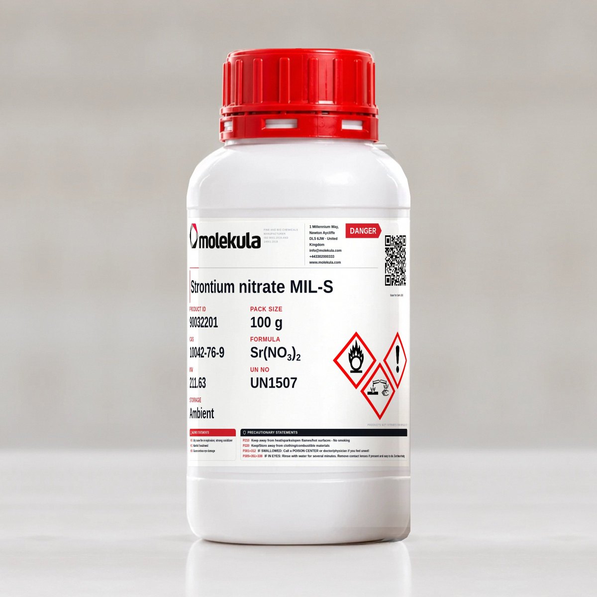 Strontium nitrate MIL-S, 100 g pack