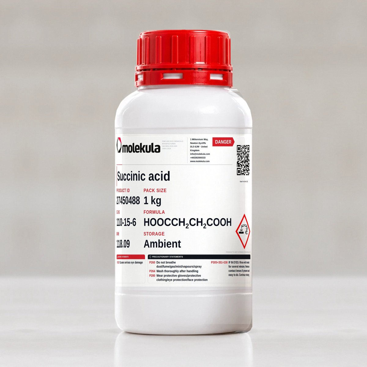 Succinic acid, 1 kg pack