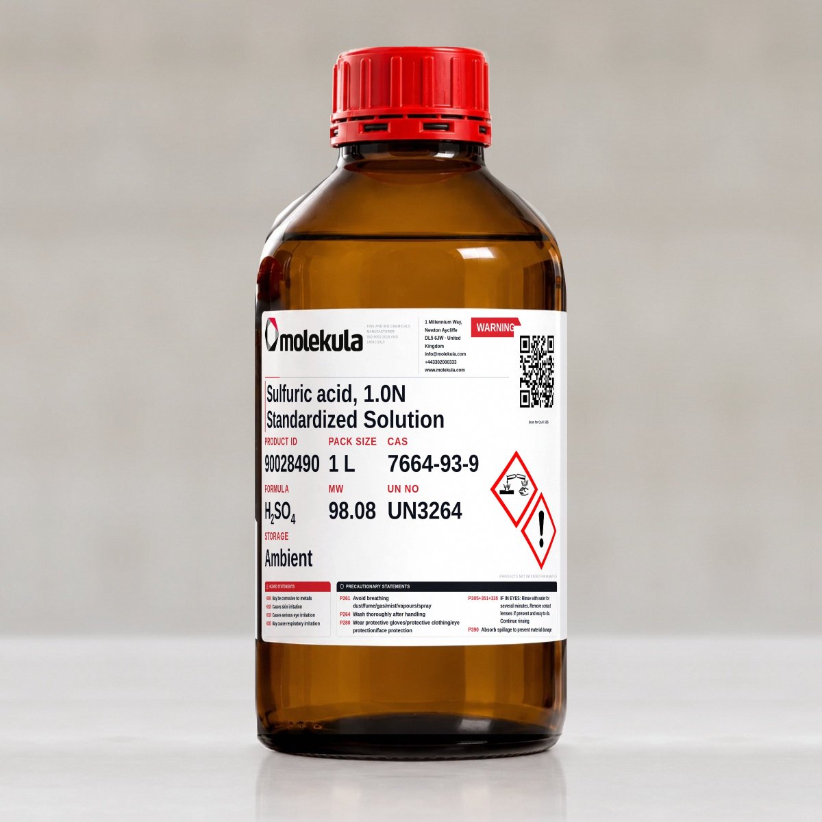 Sulfuric acid, 1.0N Standardized Solution, 1 L pack
