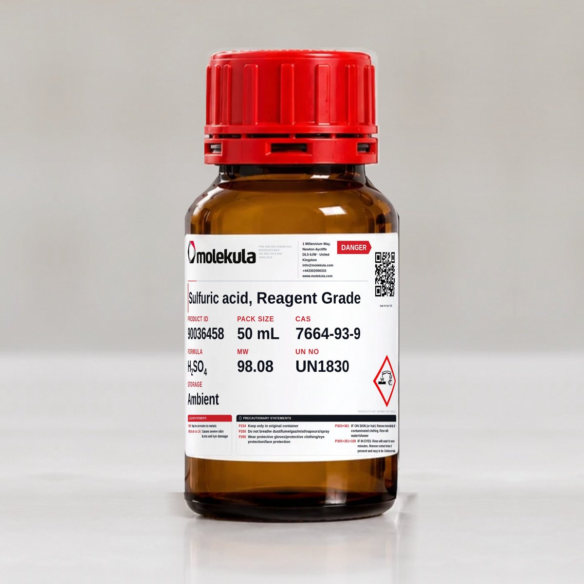 Sulfuric acid, Reagent Grade, 50 mL pack