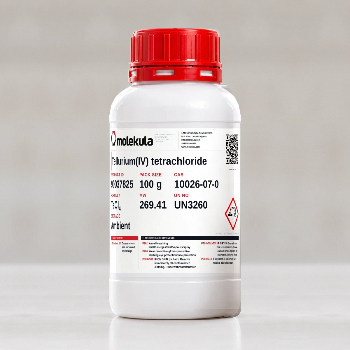 Tellurium(IV) tetrachloride, 100 g pack