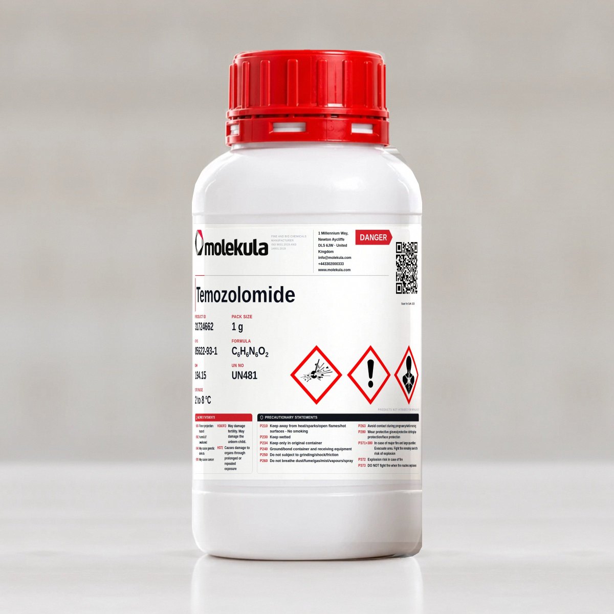 Temozolomide, 1 g pack