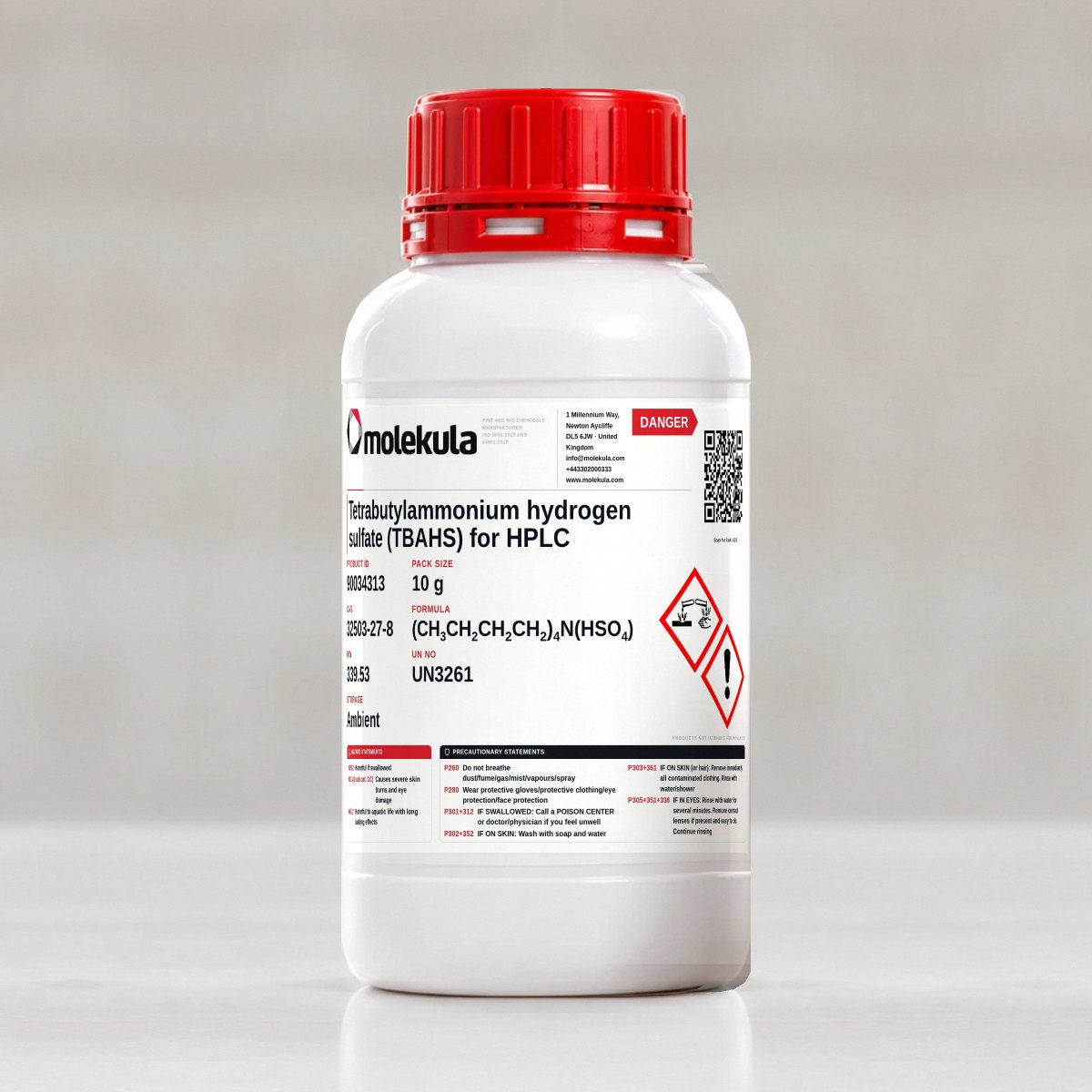 Tetrabutylammonium hydrogen sulfate (TBAHS) for HPLC, 10 g pack