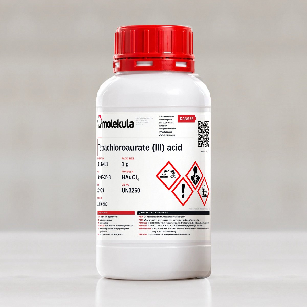 Tetrachloroaurate (III) acid, 1 g pack