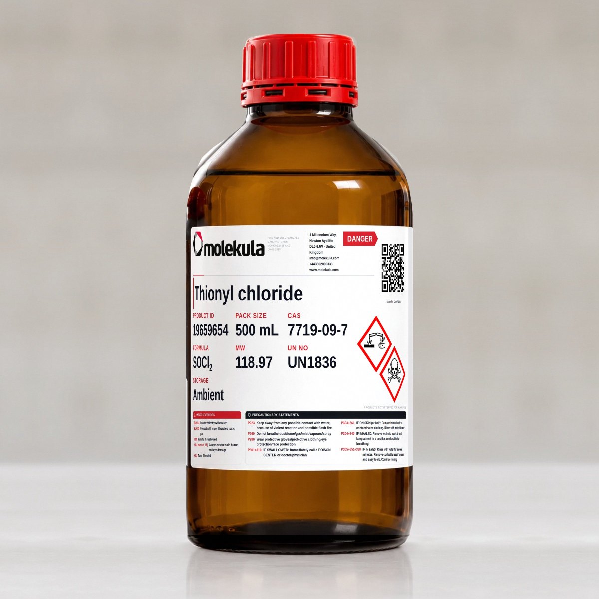Thionyl chloride, 500 mL pack