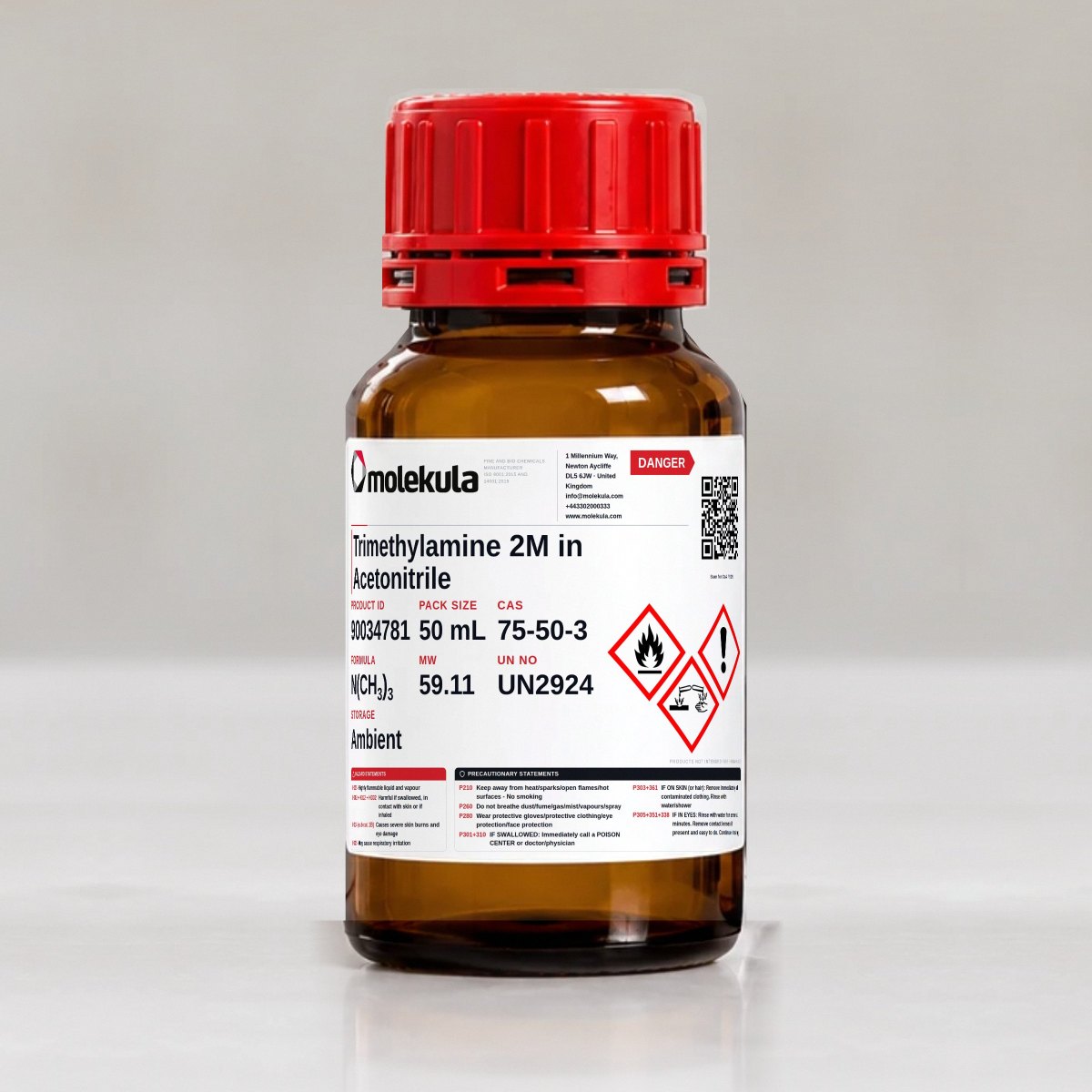 Trimethylamine 2M in Acetonitrile, 50 mL pack