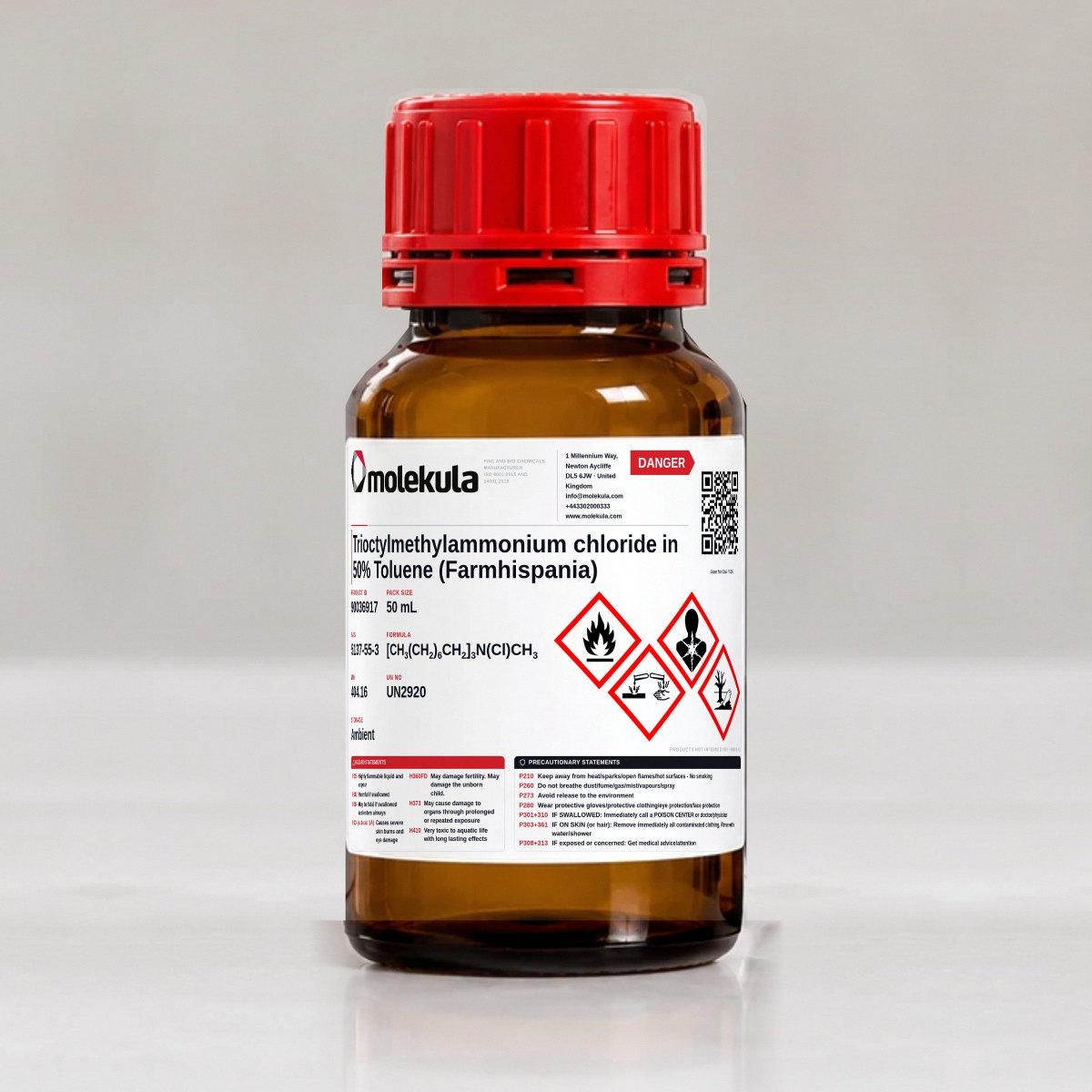 Trioctylmethylammonium chloride in 50% Toluene (Farmhispania), 50 mL pack