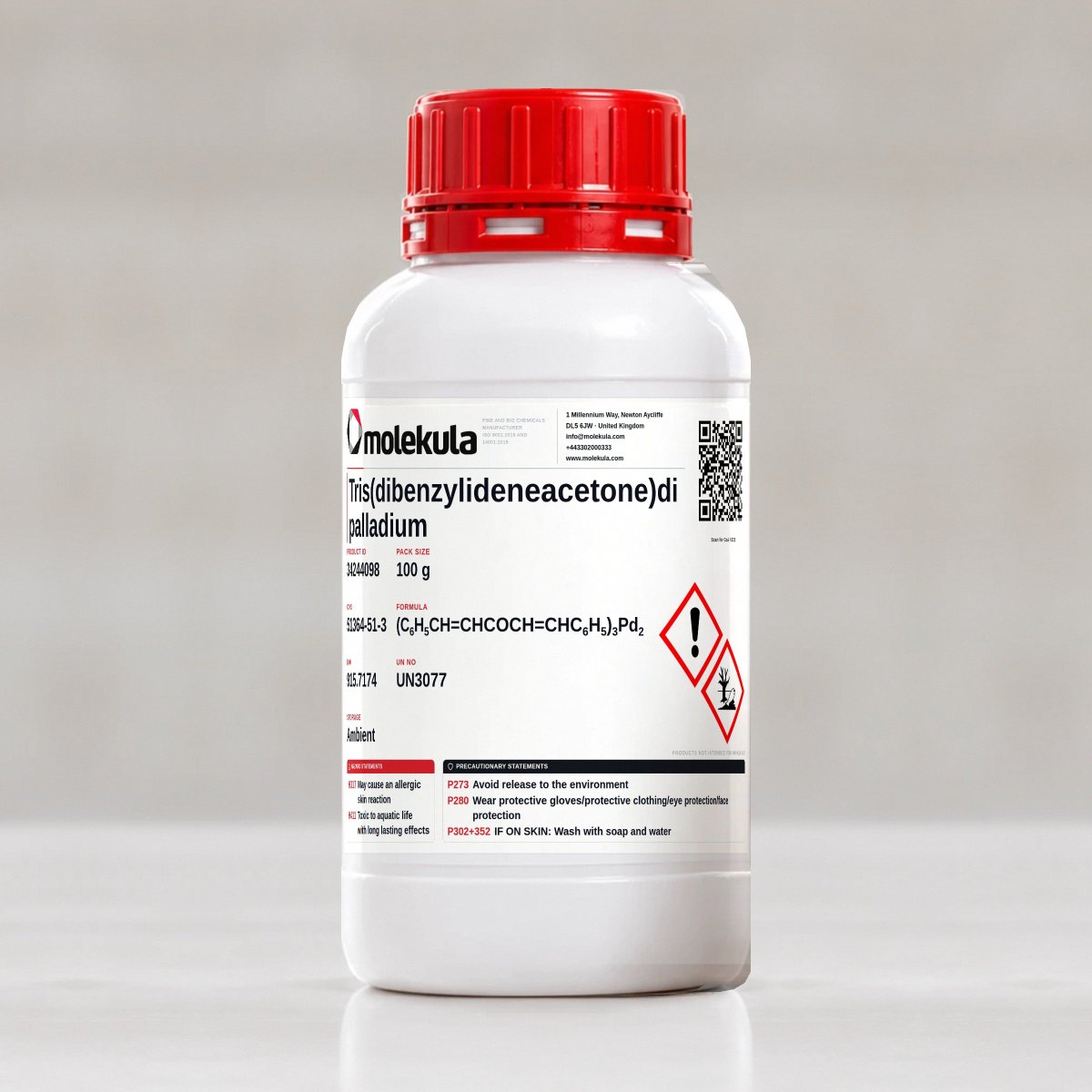Tris(dibenzylideneacetone)dipalladium, 100 g pack