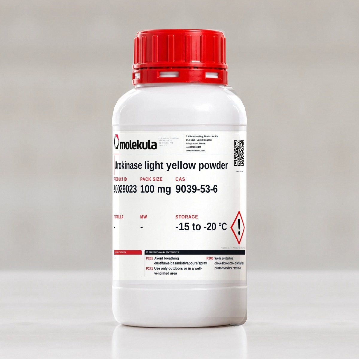 Urokinase light yellow powder, 100 mg pack