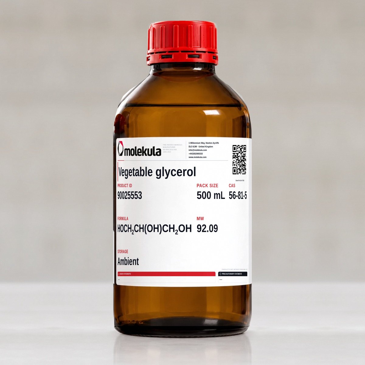 Vegetable glycerol, 500 mL pack