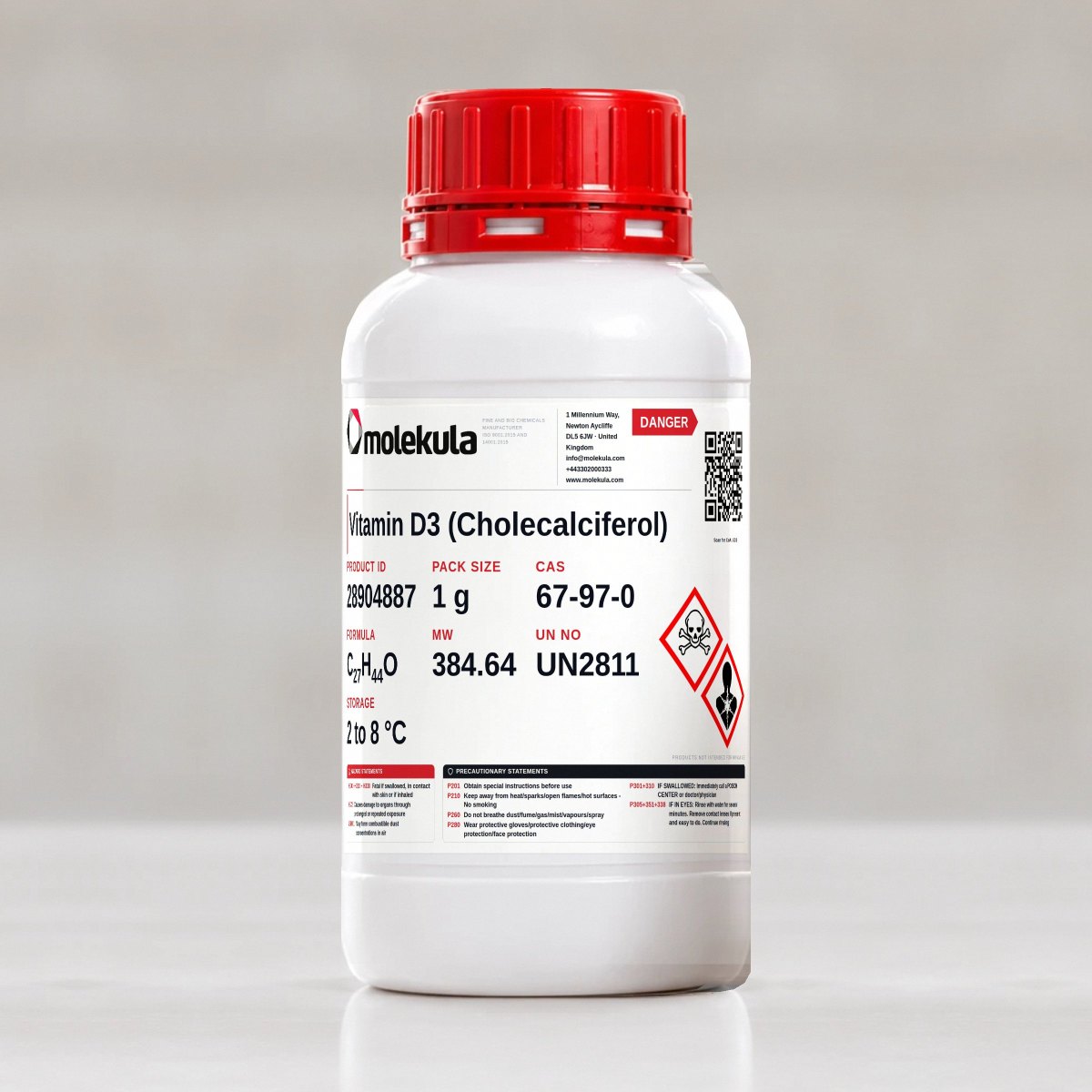 Vitamine D3 (Chélocalciférol), conditionnement 1 g